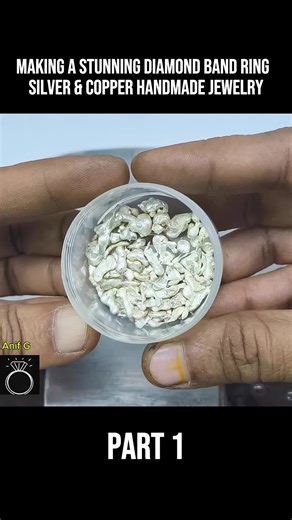 MAKING A STUNNING DIAMOND BAND RING SILVER & COPPER HANDMADE JEWELRY Part 1 #jewelry #jewelrymaking #making #handmade #fyp