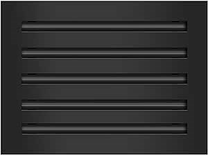 BUILDMART - 12x10 Modern AC Vent Cover - Decorative Black Air Vent - Standard Linear Slot Diffuser - Register Grille for Ceiling, Walls & Floors - Texas Buildmart