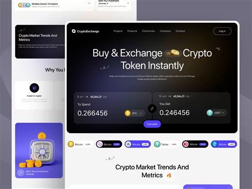 Crypto and exchange web ui design