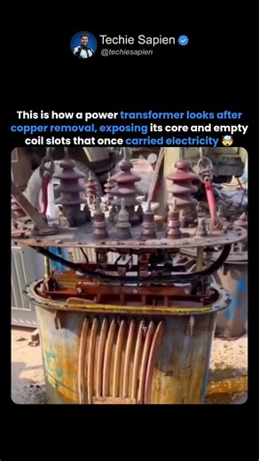 This Is What Happens Inside a Power Transformer After Copper Removal 😳⚡