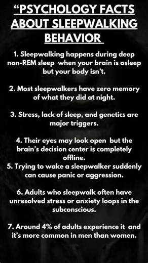 “7 Psychology Facts About Sleepwalking That Will Shock You #psychology #shorts #sleepinertia