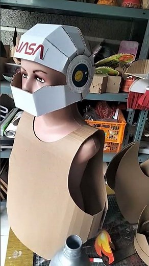 Check out the fun process of making a NASA astronaut costume out of cardboard #cardboarddiy