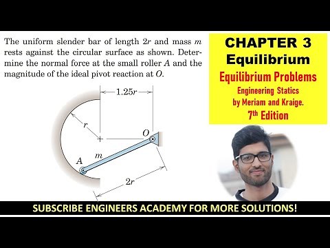 3-33 Chap 3 Equilibrium Solved Problems Engineering Statics by Meriam 7th Edition Engineers Academy