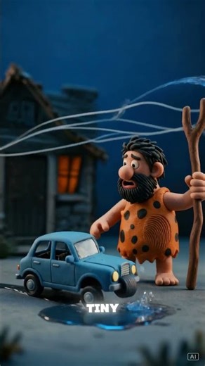 Primitive Problems Claymation Caveman Gets Road Splashed