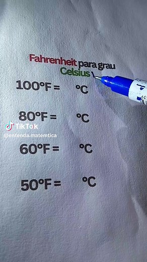Converter Fahrenheit para Celsius em Matemática