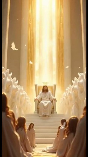 Jesus on the Throne of Eternal Peace | Angels Kneeling in Heavenly Glory #jesus #faith #heaven