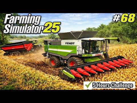 5 Hours Harvesting Challenge! How Much Money Can I Earn? 💰 | Farming Simulator 25