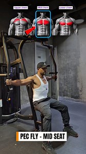 ✅Right way to use Pec Fly Machine For maximum gains 💪 Adjust the seat height to Low seat ➡️ Emphasis: Upper chest Mid seat ➡️ Emphasis: Mid chest High seat ➡️ Emphasis: Lower chest NB: While the pec fly machine works the entire chest, small adjustments in seat height can shift the line of pull to emphasize the upper, mid, or lower portion of the chest. Follow for more workout videos #chestworkout #foryou | Sanoj Balakrishnan