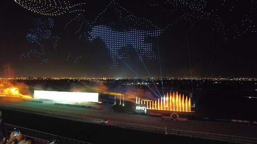 2.9K views · 82 reactions | Good night from the Dubai World Cup with 2:14.24 seconds of the drone show that followed the horse races, the same amount of time it took First Classs to run 2,000 meters to win the Dubai Kahayla Classic  | Arabian Jockey Club | Facebook