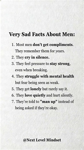 Very Sad Facts About Men!