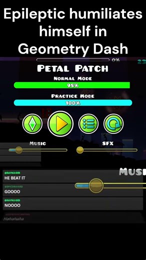 Epileptic dies at 98% on Petal Patch | Geometry Dash #shorts #geometrydash