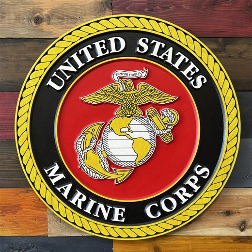 United States Marine Corps 3D Wood Sign by Cornbread Custom Signs - Etsy UK