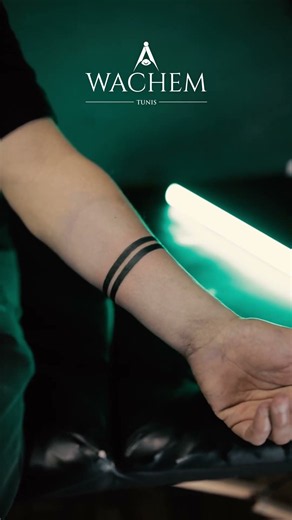 Minimalist Black Band Forearm Tattoo Process