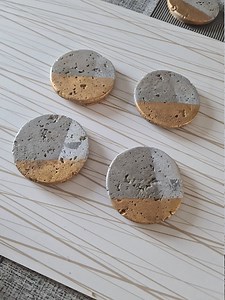 Set of 4 Handmade Concrete Coasters - Etsy