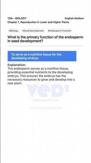 Endosperm Role in Seed Development Biology 12th