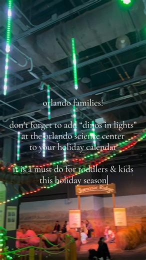 orlando & central fl moms families!! as you’re planning out your holiday season activities don’t forget to add the Orlando Science Center to your list! we have LOVED going to see their dinos in lights exhibit in years past. it is seriously so much fun and you can make an entire day out of your visit to the science center. it is one of most toddlers& kid friendly places in the area. They also have discounted tickets if you qualify— check their website! It typically runs mid-Nov to January and is 
