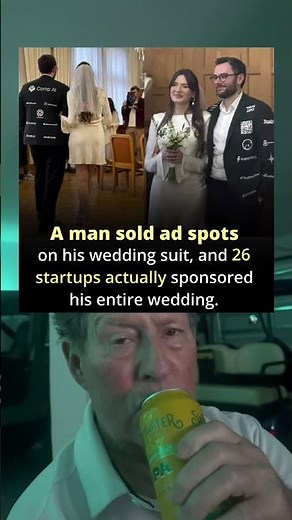A Man Sold Ad Spots on His Wedding Suit, and 26 Start Ups Actually Sponsored His Entire Wedding.