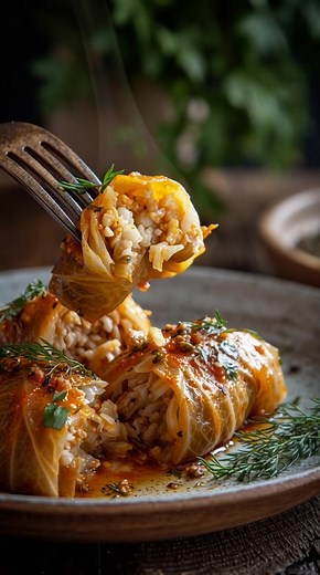 Stuffed Cabbage Rolls – Full Recipe ⭐ Ingredients (Serves 4–6) For the cabbage: 1 large green cabbage Large pot of boiling water For the filling: 500 g ground beef or chicken 1 cup cooked rice (or ½ cup uncooked) 1 small onion, finely chopped 2–3 cloves garlic, minced 1 egg 1 tsp salt ½ tsp black pepper ½ tsp paprika ½ tsp cumin (optional) 2 tbsp fresh parsley (optional) For the tomato sauce: 2 cups tomato puree or crushed tomatoes 1 tbsp tomato paste 2 tbsp oil or butter 1 tsp salt ½ tsp black 