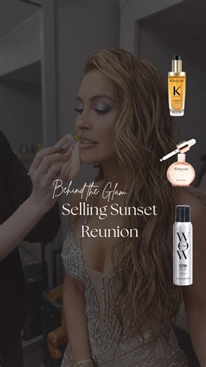 Bradley Leake ✂️ LA Hairstylist on Instagram: "Selling Sunset Reunion 💦✨ Glam #behindthescenes creating @chrishell.stause wet & wavy look using @kerastase_official elixir ultime & gloss absolu a glossy shiny #mua @novakaplan #stylist @emilymen #hairbybradleyleake Finished the look with @colorwow extraaa shine spray"
