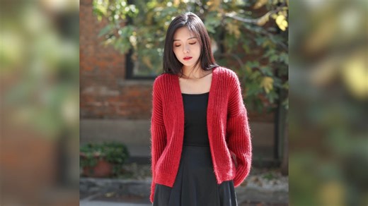 毛儿手作【第884期】乐琪 慢时光云雾马面包针马海开衫棒针编织教程上