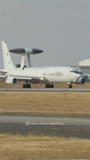 NATO Boeing E-3A Sentry AWACS Smoky Takeoff at Beja Tiger Meet 2025
