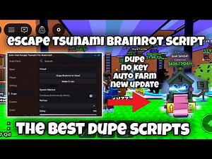 ESCAPE TSUNAMI BEST DUPE SCRIPT (NO KEY) | AUTO FARM + NEW UPDATE | Escape Tsunami Brainrot Script