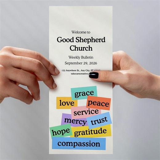 Church Newsletter Canva Template: Tri-fold Program & Newsletter (digital Download) - Etsy UK