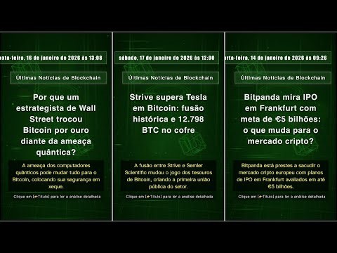 Notícias de Blockchain: domingo, 18 de janeiro de 2026 às 10:14 #QixNewsCrypto
