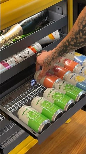 stocking our new rocco fridge for the first time 🙂‍↕️🥤 #restockingfridge #restockingasmr #asmr