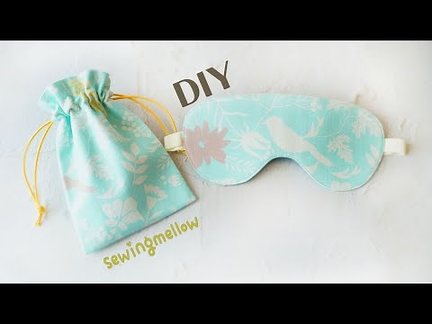 DIY Sleeping Mask, Drawstring Pouch/ Sew a easy sleep glasses/Free Pattern