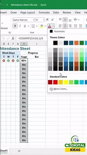 How to Create a Digital Attendance Tracker with Progress Bar in Excel | Smart Attendance System