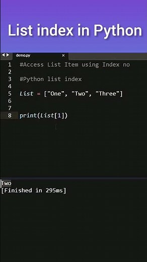 List index in Python #python #programming