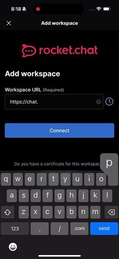Rocket Chat Smart Device App Setup