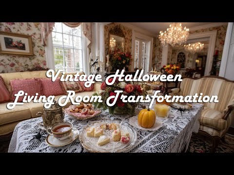 A Witch's Cottage Decor: Vintage Halloween Living Room Transformation