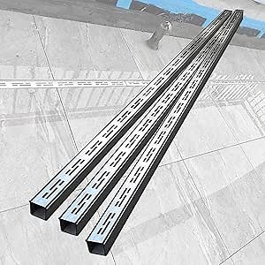 JYHHCYS 3 Pack Narrow Channel Drain Grate - Stainless Steel Trench Drain System with Grate - Slim Channel Drain Kit Outdoor 1m Long for Yard Underground/Patio/Driveway Garage(5x3cm/1.9x1.1in)