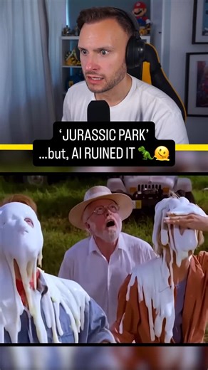 Adam Savage🎙🎮 on Instagram: "‘JURASSIC PARK’…but AI has destroyed it. there are things in this one that I will never unsee 😆 #jurassic #jurassicpark #jurassicworld #ai #reaction #trailer #funny #fyp #movietok #dinosaur YT: Screaming Void"