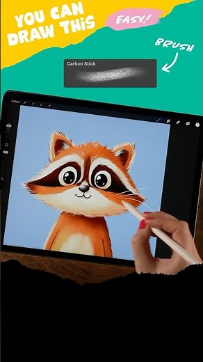 Draw a Cute Raccoon #artwithflo #procreatetutorial