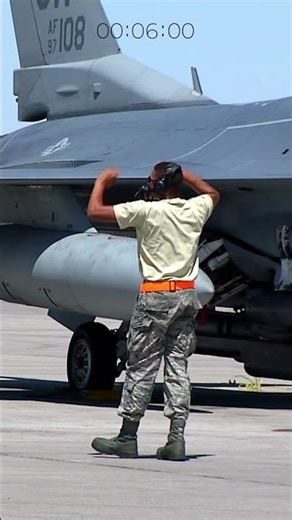 Unique Hand Signal for Fighter Jet Takeoff