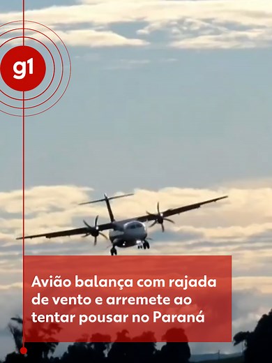 📍 Paraná - Um vídeo gravado no fim da tarde de quinta-feira mostra o momento em que um avião da Azul arremete ao tentar pousar no aeroporto regional de Pato Branco, no sudoeste do Paraná, devido a rajadas de vento. Nas imagens, é possível ver que a aeronave balança bastante e, no momento em que se aproxima da pista de decolagem, um lado toca o chão antes do que o outro, momento em que o avião arremete e o levanta voo novamente. Na aeronave que vinha do aeroporto de Congonhas, em São Paulo, e ti