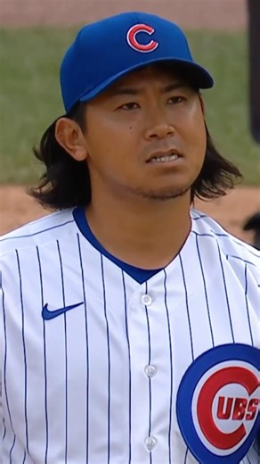 Shota Imanaga just experienced every stage of grief on one fly ball (that was caught). 🤣 #mlb