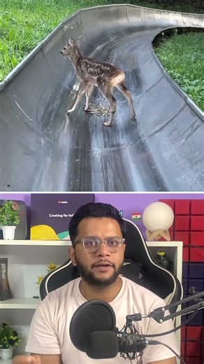 A Baby Deer Got Stuck in a Jungle Slide #facts