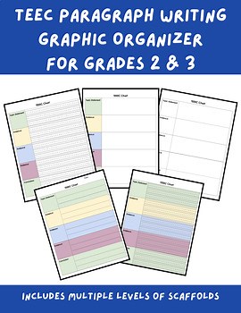 TEEEC Paragraph Writing Graphic Organizer with Scaffolds for Grades 2 & 3
