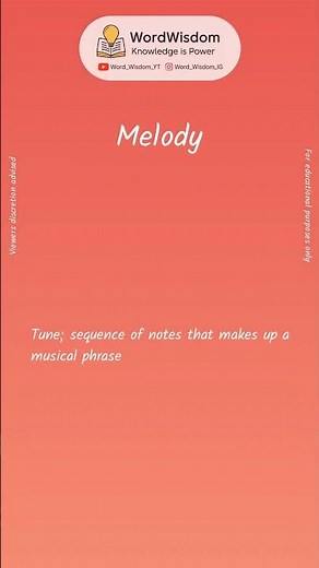 What does "Melody" mean? | English vocabulary shorts | #melody #wordwisdom