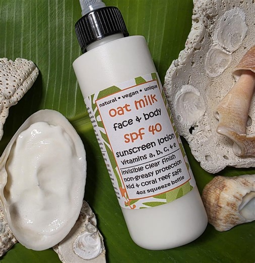 SPF 40 Oat Milk Sunscreen: Hydrating Organics, Reef Safe, Natural, Vegan - Etsy
