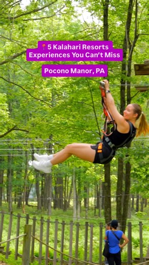 DiscoverNEPA® on Instagram: "Visit @kalahariresortspoconos in Pocono Manor for family fun, adventure, and relaxation all under one roof! Here are 5 unforgettable experiences that await at the popular destination. 👇🏻 #DiscoverNEPA 1️⃣ Gorilla Grove Treetop Adventures 2️⃣ Indoor Waterpark 3️⃣ Dining Options 4️⃣ Big Game Room Arcade 5️⃣ Spa Kalahari & Salon"