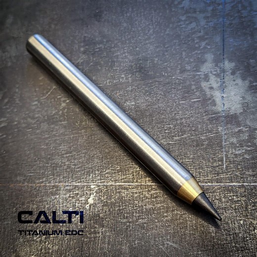 Titanium & Brass Eternal Pencil | Machined Metal Inkless Pen With Replaceable Nib | 115mm EDC Writing Tool - Etsy