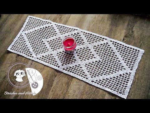 Filethäkeln / Tischläufer häkeln / Tischdecke häkeln / Teil 1 von 5 / Maschenschäfchen