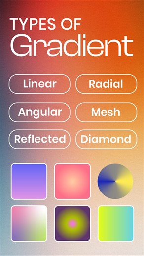 Types of Gradient | PHOTOSHOP | ILLUSTRATOR | CORELDRAW #shortvideo