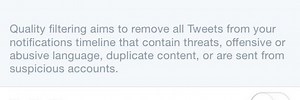 Twitter rolls out new filter for “threats, abusive language”