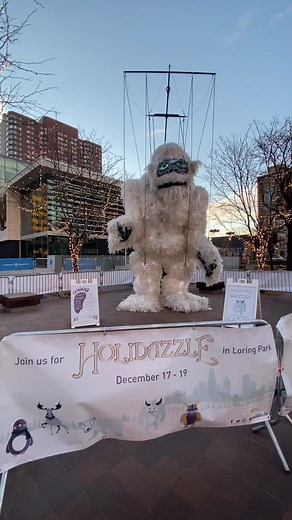 Visit the Holidazzle Yeti in Peavey Plaza in Minneapolis through Dec. 3 #minneapolismn #minneapolisminnesota #twincities #exploremn #christmas